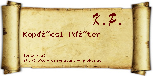 Kopácsi Péter névjegykártya