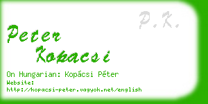 peter kopacsi business card