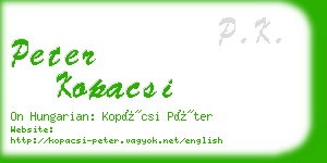 peter kopacsi business card